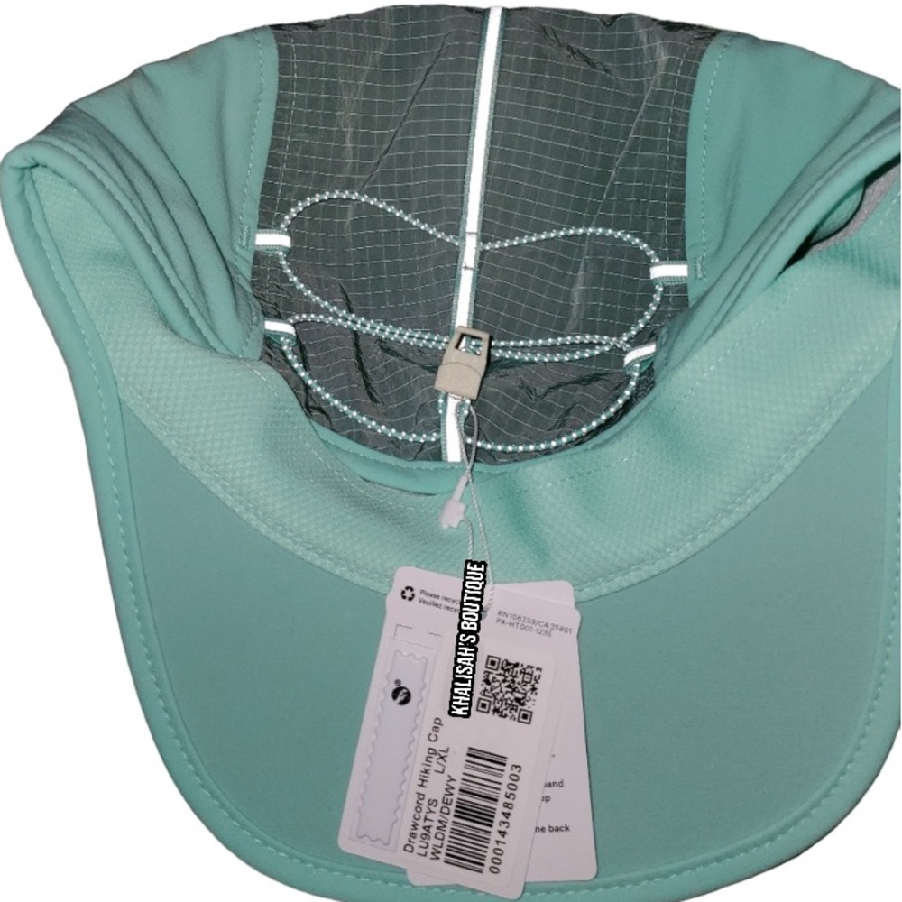 New with Tags!!! Lululemon Drawcord Hiking Cap Wild Mint Green Dewy Tiffany Blue - Picture 7 of 13